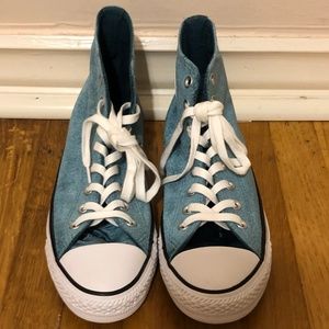 Blue Velvet Converse (high top)